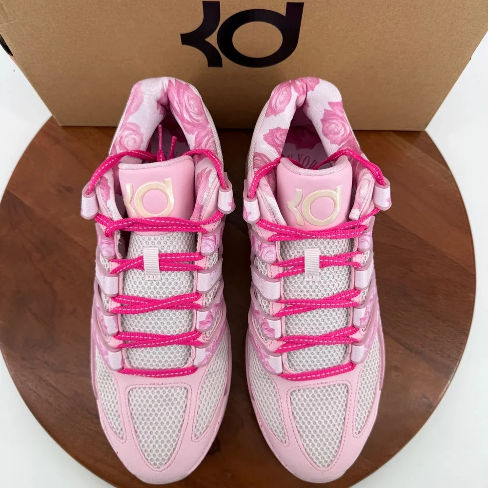 Nike KD18 NRG Aunt Pearl Pink Floral Basketball Shoes HV1997-600 Mens Size 11